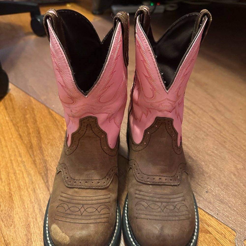 JUSTIN Women's Western Cowgirl Boots Size 8 B Gemma Pink Westerncore Rodeo GYPSY